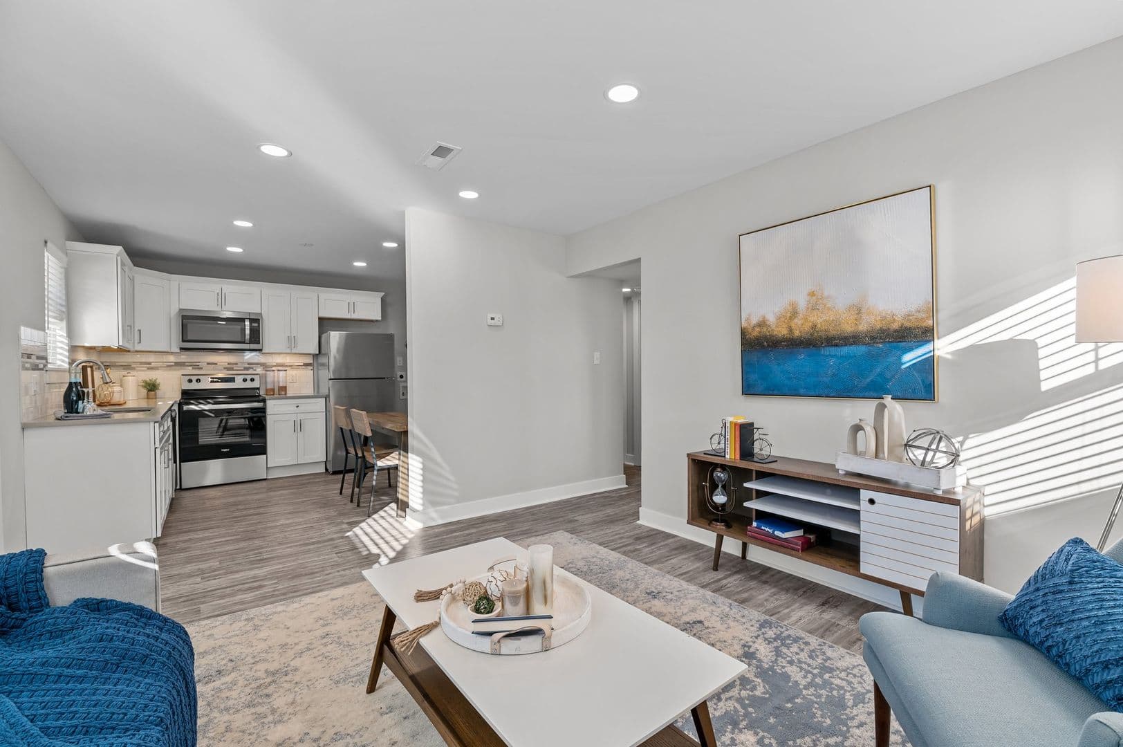 Updated 2BR just minutes from Downtown Durham! Quartz countertops, stainless appliances, LVP flooring, pet friendly! 2 of 15